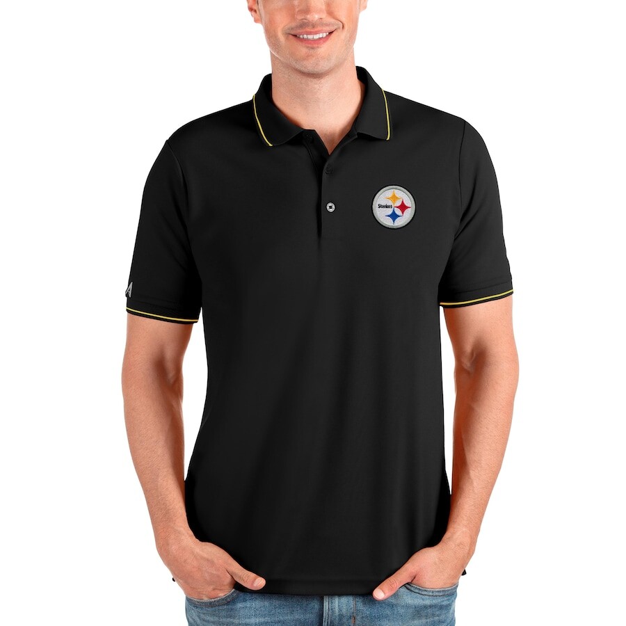 

Поло с коротким рукавом Antigua Pittsburgh Steelers, черный