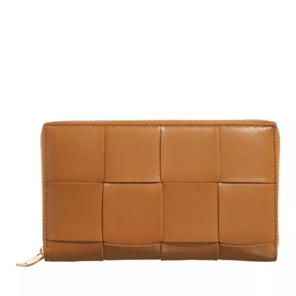 

Кошелек zip around wallet leather Bottega Veneta, коричневый