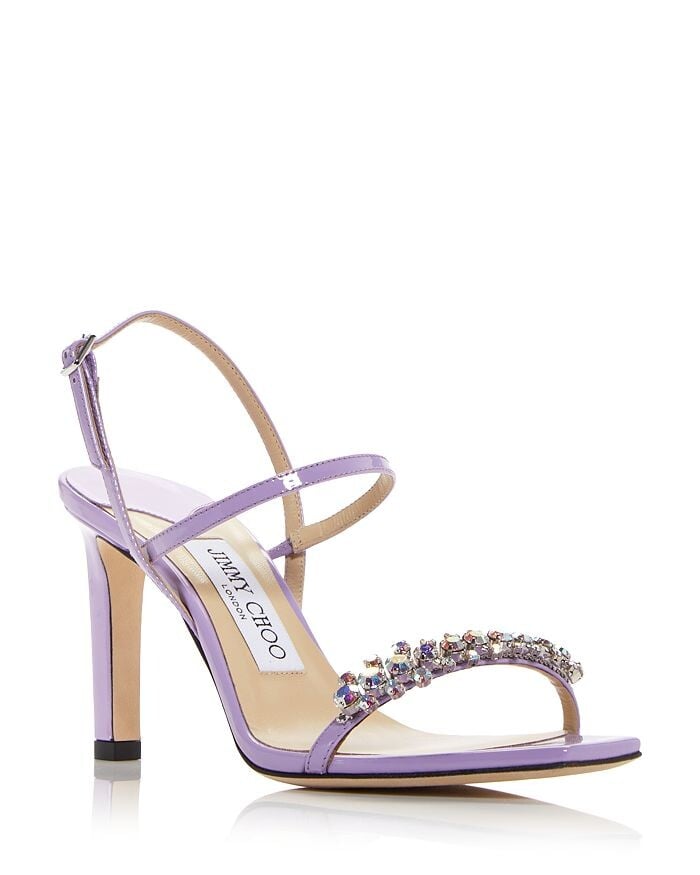 

Женские шлепанцы Meira 85 с украшением на высоком каблуке Jimmy Choo