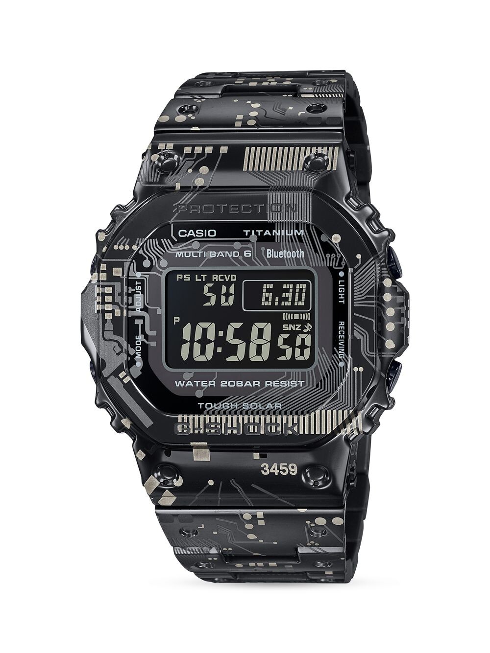 

Часы с браслетом из нержавеющей стали IP с камуфляжной платой G-Shock, черный