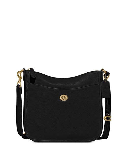 

Кожаная сумка через плечо «Шезлонг» COACH, цвет Black