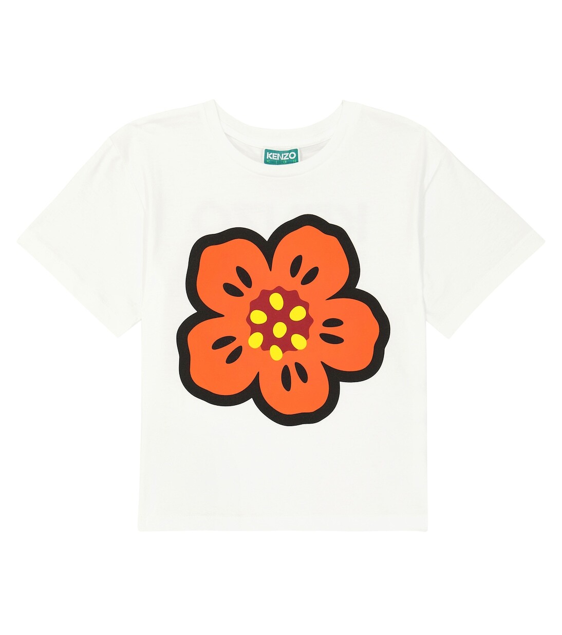 

Футболка из хлопкового джерси с принтом Kenzo Kids, белый