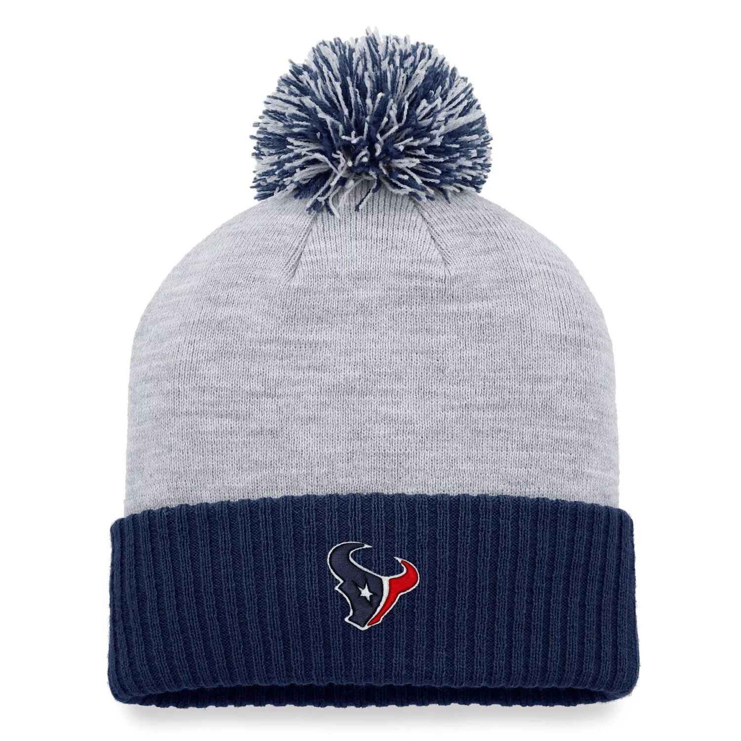 

Женская вязаная шапка с манжетами и помпоном Fanatics Heather Grey Houston Texans Ash Fanatics