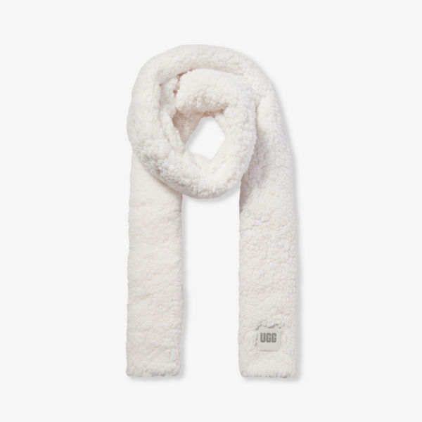 цена Текстурированный шарф из искусственного меха с фирменной нашивкой Ugg, цвет nimbus