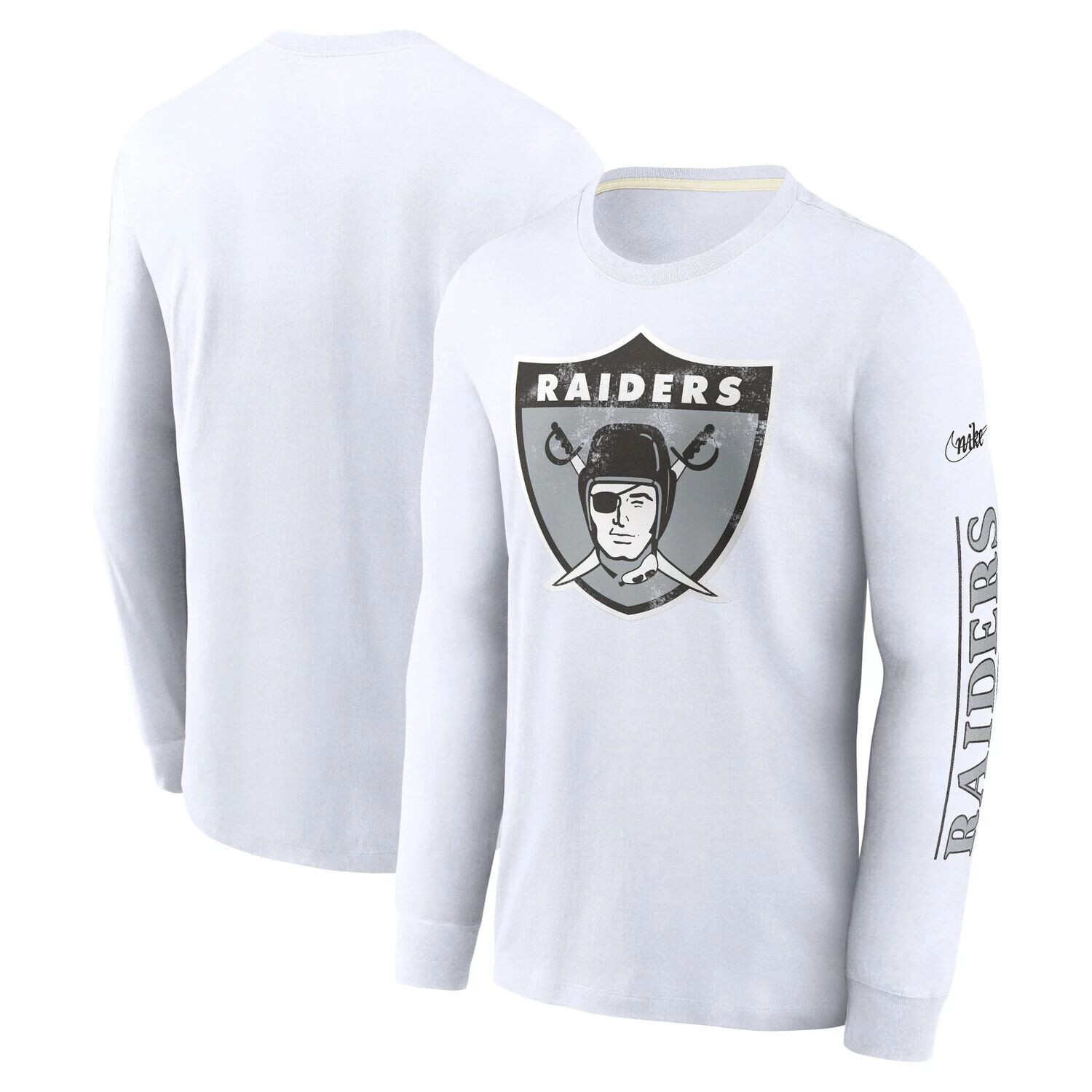 

Мужская белая футболка с длинным рукавом Nike Las Vegas Raiders Fashion