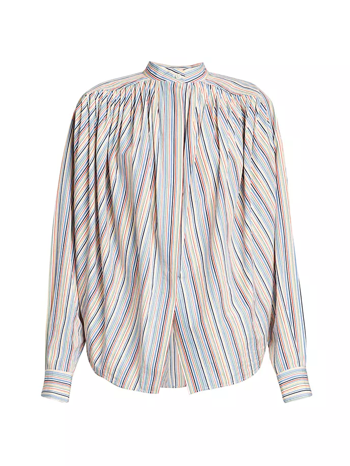 цена Хлопковая полосатая блузка с вентиляцией Etro, цвет striped