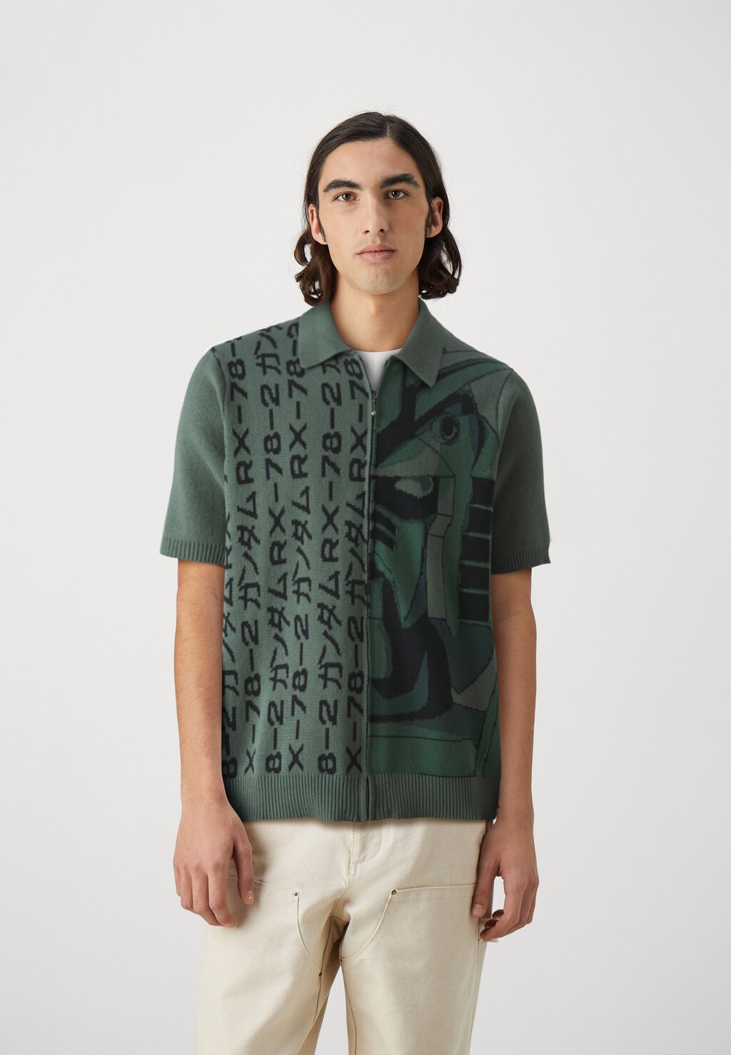

Футболка с принтом DESTROY GUNDAM ZIP UNISEX HUF, цвет green