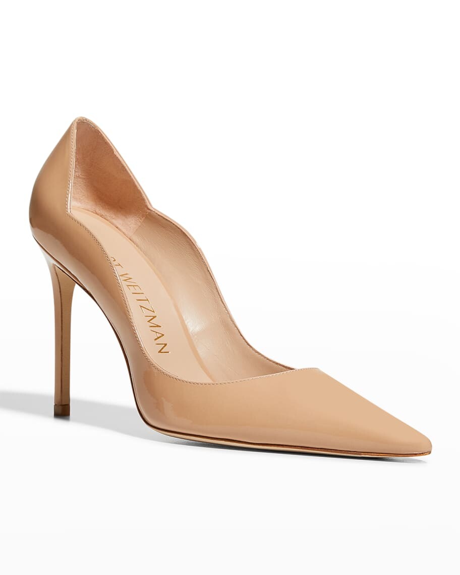 

Туфли-лодочки Stuart 100 мм из лакированной кожи с фестонами Stuart Weitzman