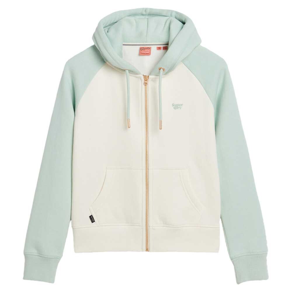 Толстовка Superdry Essential Baseball Full Zip, бежевый толстовка superdry contrast stitch full zip бежевый