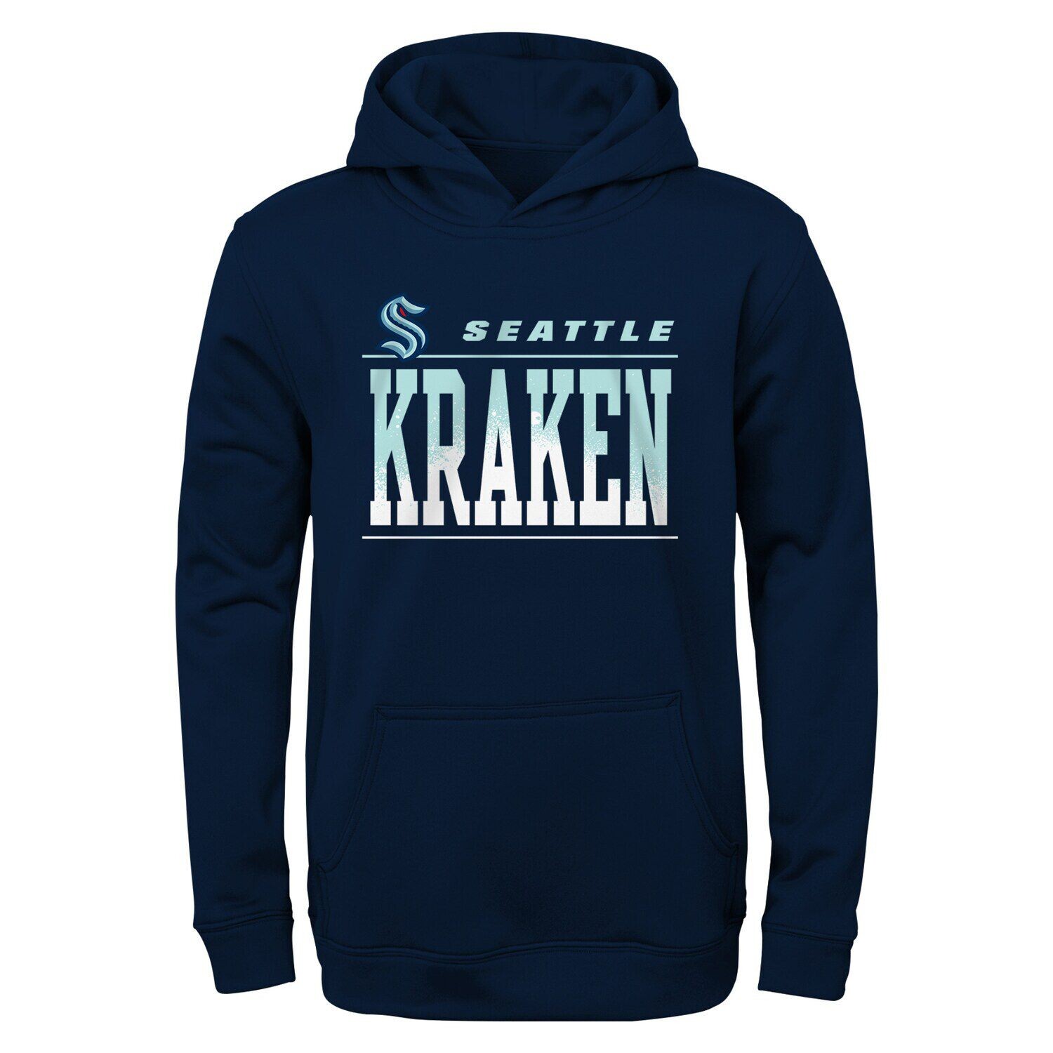 

Молодежный пуловер с капюшоном темно-синего цвета Seattle Kraken Play-By-Play Performance Outerstuff