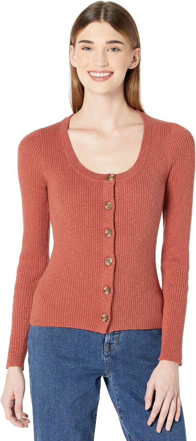 

Свитер-кардиган с овальным вырезом Madewell, цвет Weathered Brick