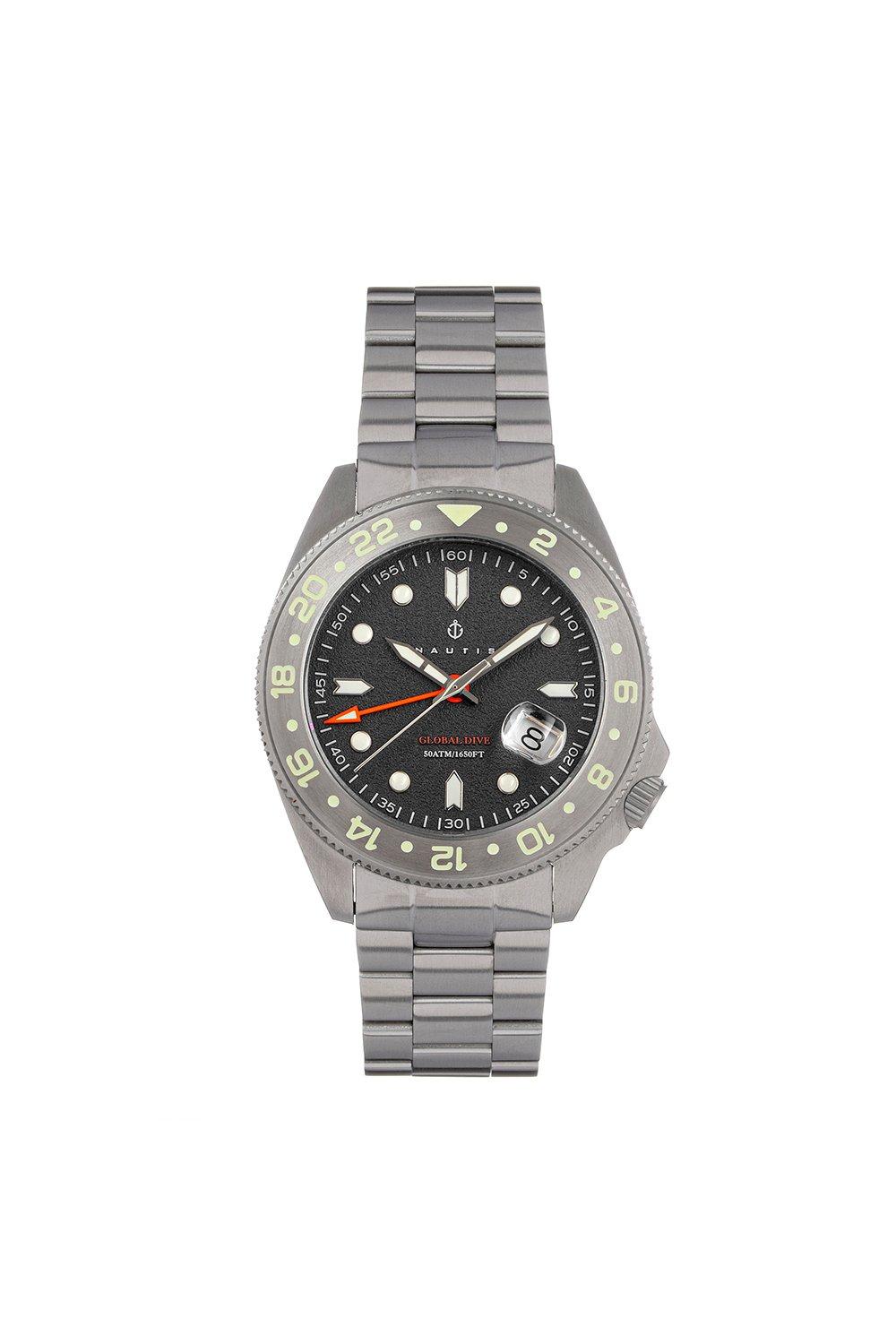 Часы-браслет Global Dive с датой Nautis, серый