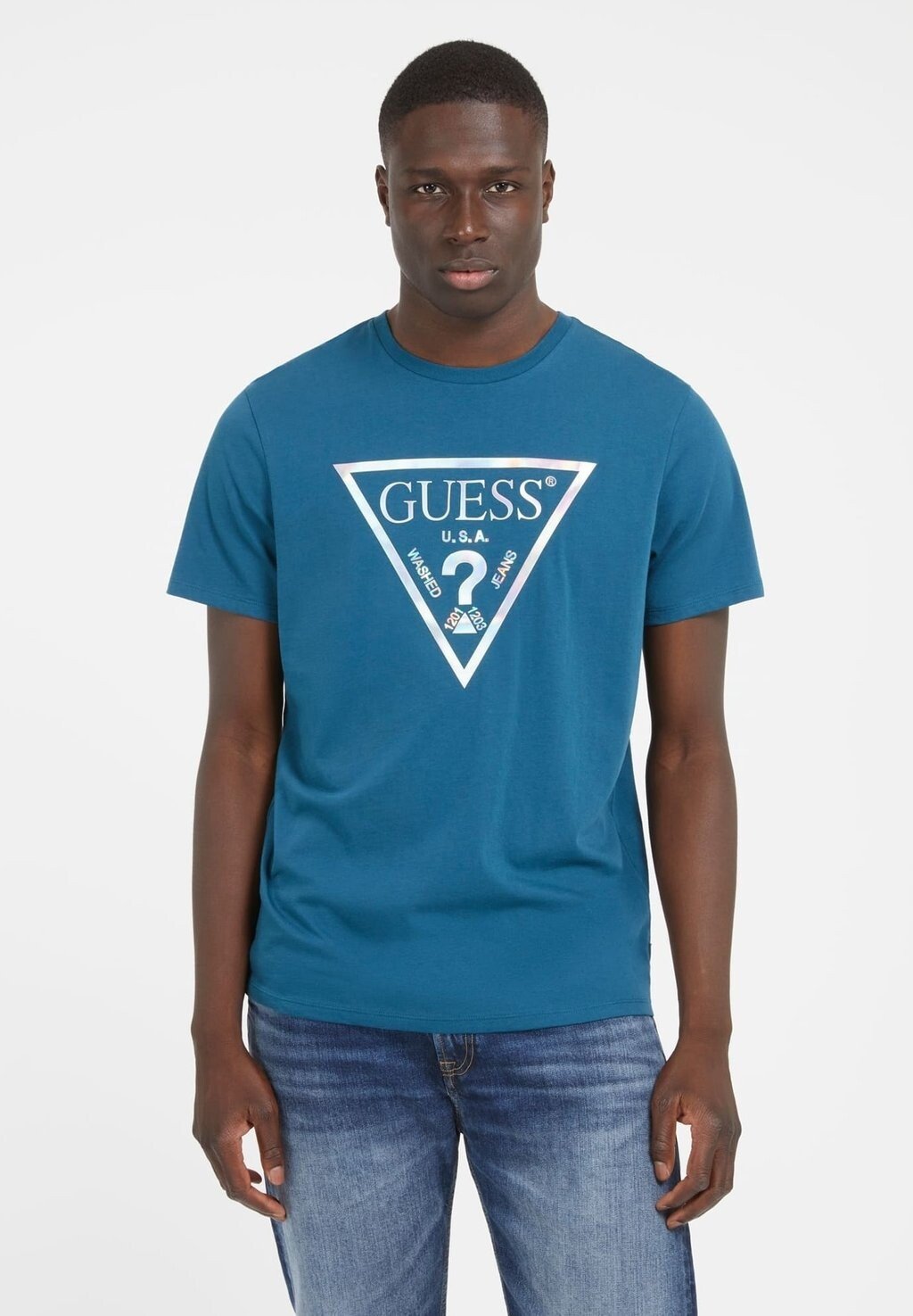 

Футболка с принтом ПЕРИОДЕСЦИОННАЯ ФОЛЬГА Guess, синий