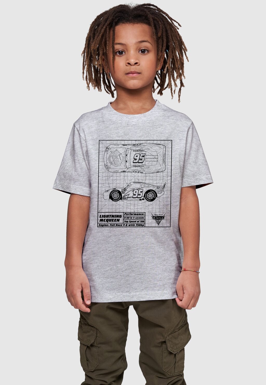 

Футболка с принтом CARS LIGHTNING MCQUEEN ABSOLUTE CULT, цвет heather grey