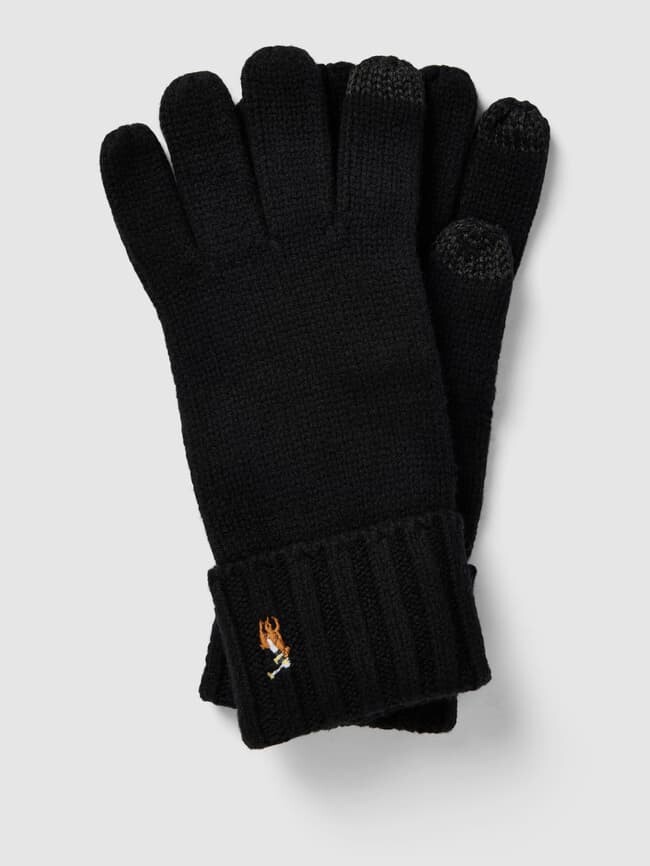 

Шерстяные перчатки в крапинку Polo Ralph Lauren, антрацит
