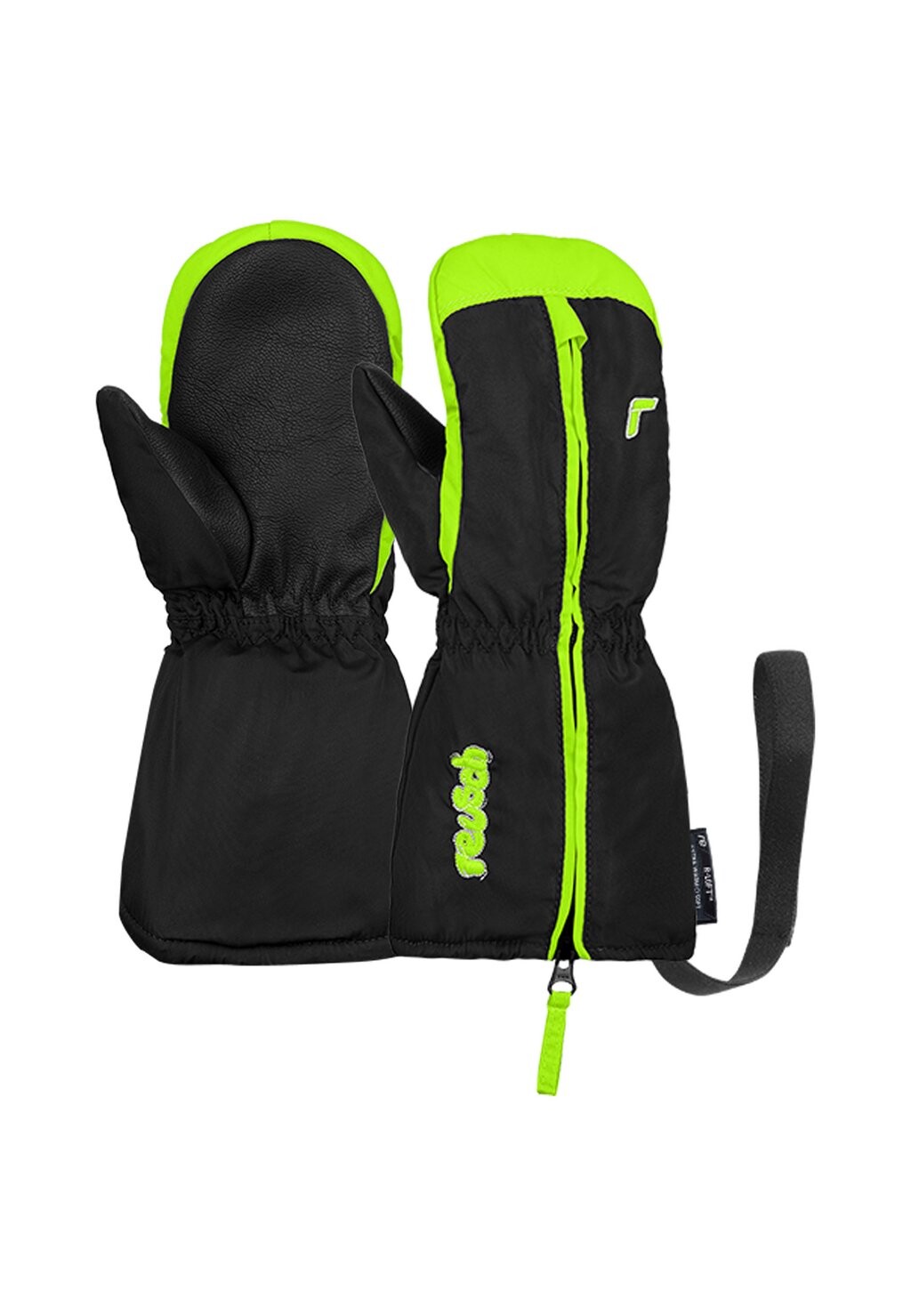 цена Варежки Reusch, цвет black neon green