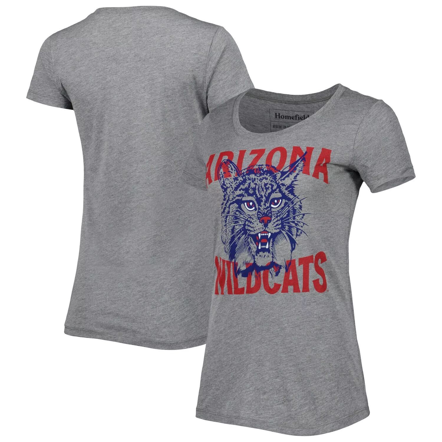 

Женская футболка Homefield Heathered Grey Arizona Wildcats Vintage Tri-Blend