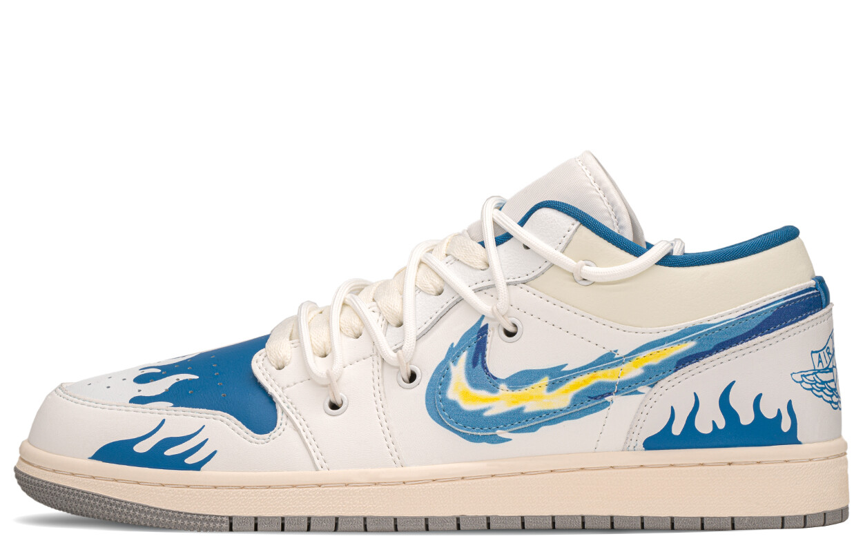

Кроссовки Air JORDAN 1 Vintage Basketball Shoes Women's Low-Top White Blue, белый/синий