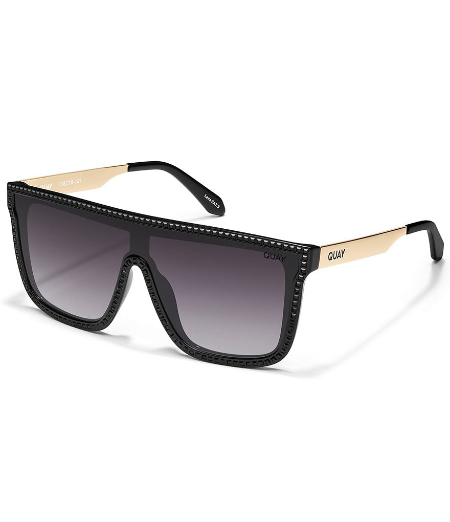 цена Солнцезащитные очки унисекс Quay Australia Nightfall Remix Bling с щитком, 49 мм, черный