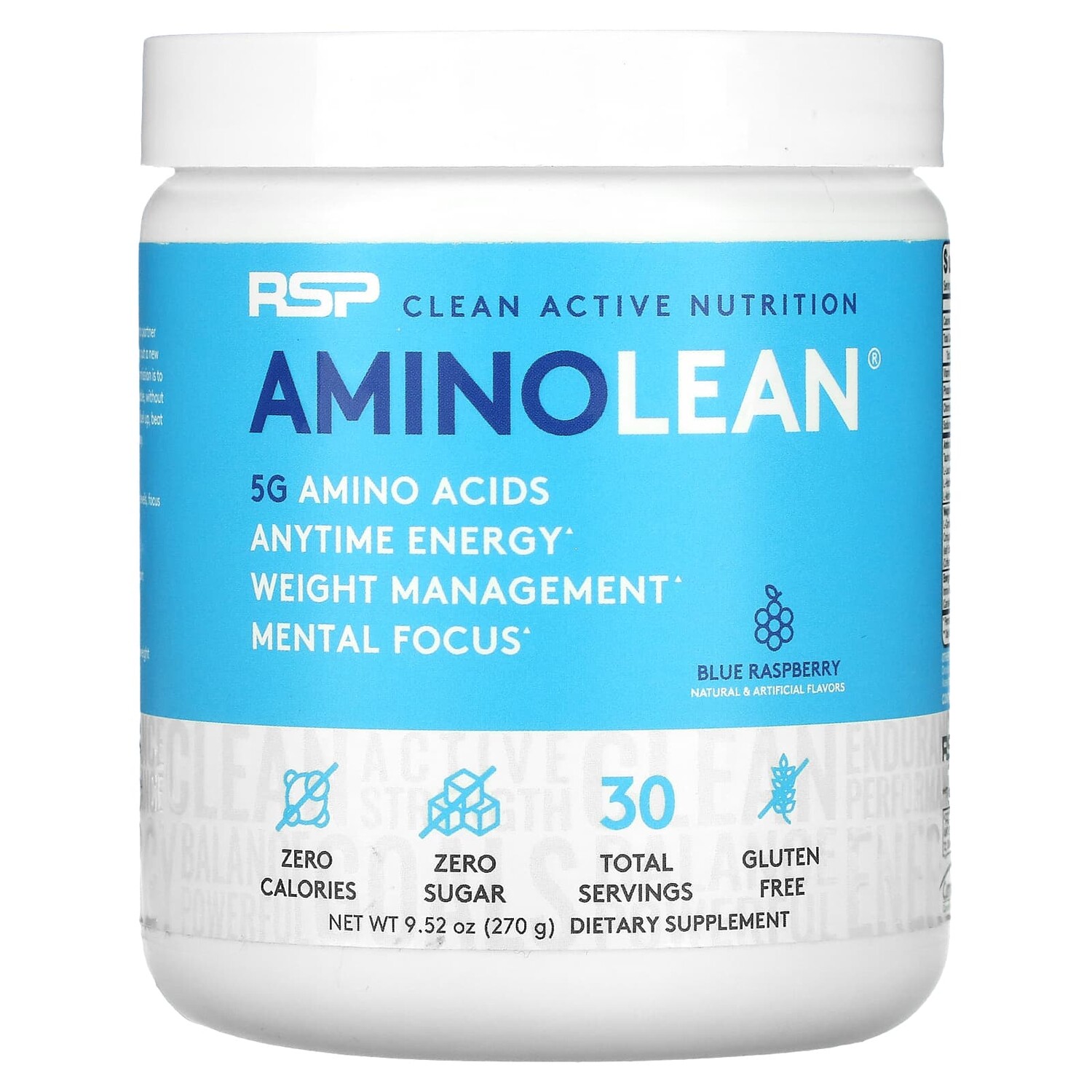 

AminoLean, голубая малина, 270 г (9,52 унции), RSP Nutrition