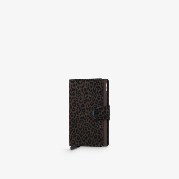 Кожаный кошелек с анималистичным принтом Secrid, коричневый пиджак с анималистичным принтом zara коричневый черный