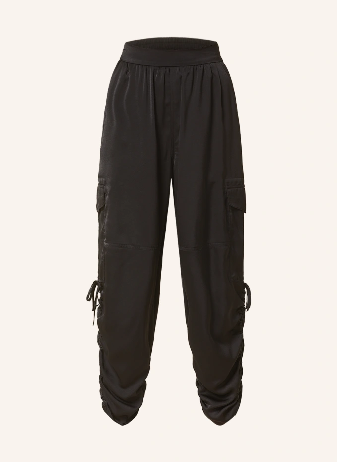 

Атласные брюки карго kaye 7/8 Allsaints, черный