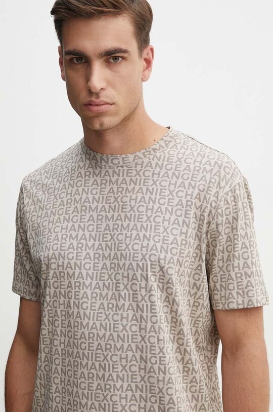 

Хлопковая футболка Armani Exchange, бежевый