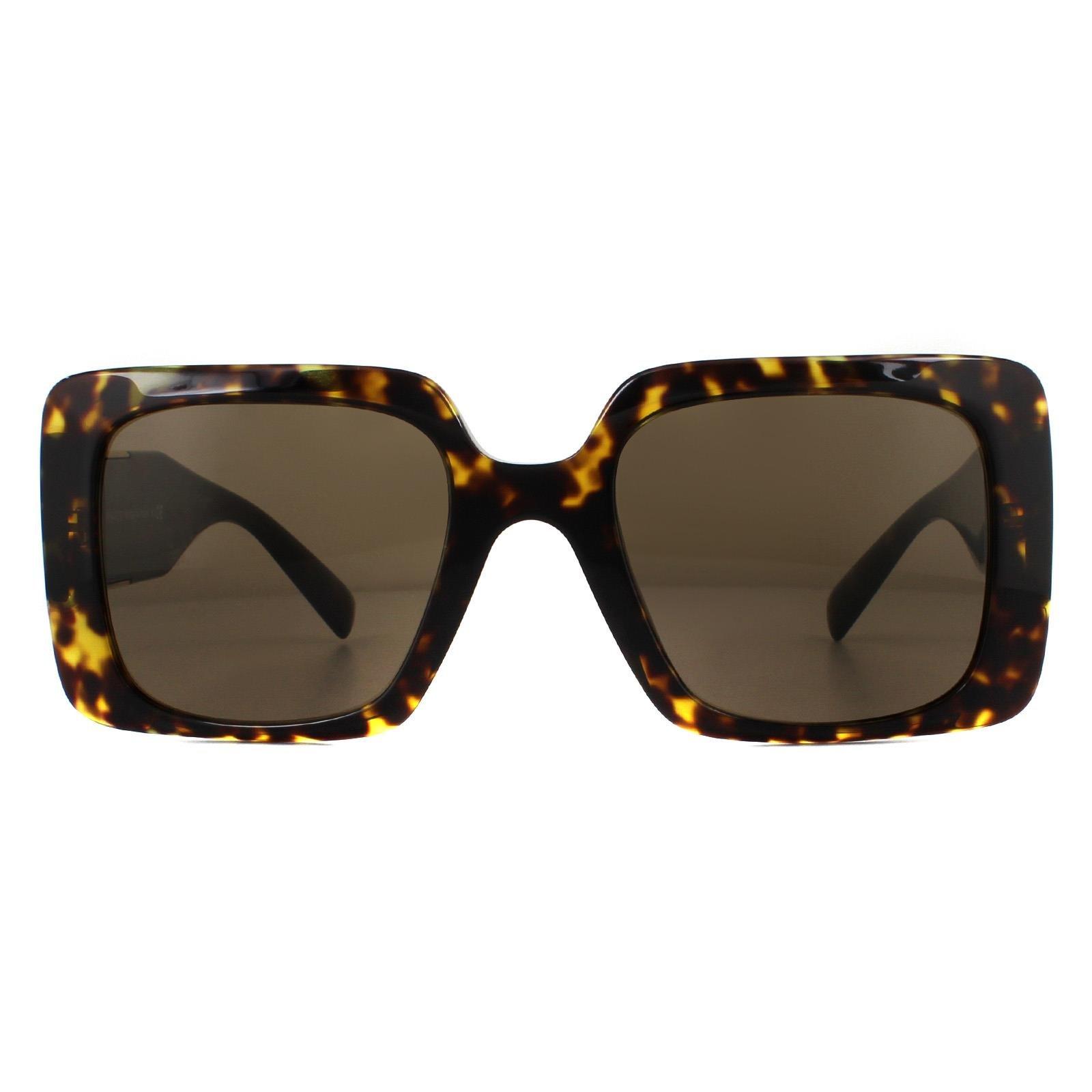 Темно-коричневые солнцезащитные очки Square Havana Versace, коричневый