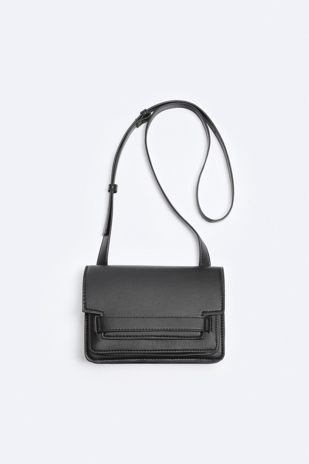 

Сумка через плеч с клапаном Zara, черный