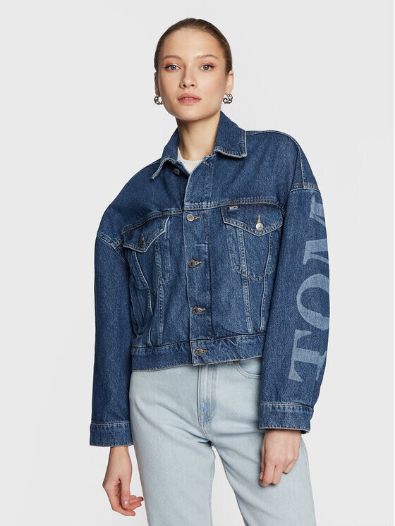 

Джинсовая куртка оверсайз Tommy Jeans, синий