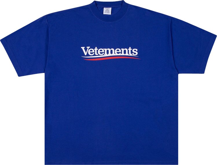 Футболка Vetements Campaign Logo 'Royal Blue', синий