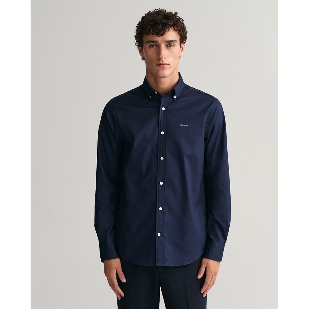 

Рубашка с длинным рукавом Gant Reg Pinpoint Oxford, синий