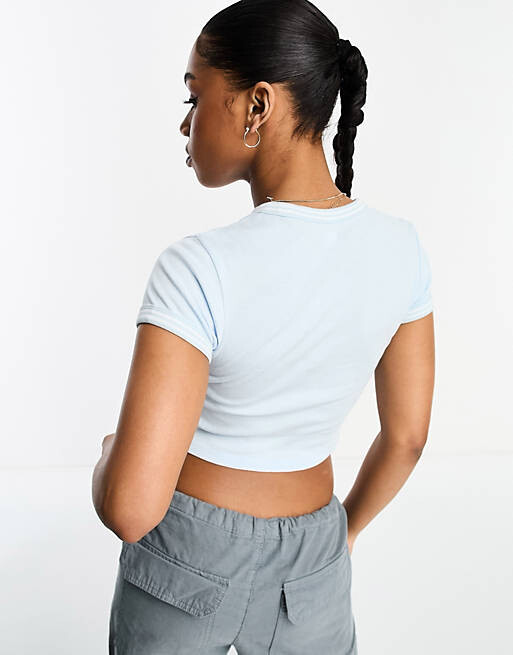 

Синяя укороченная футболка Levi's Ringer с логотипом с засечками
