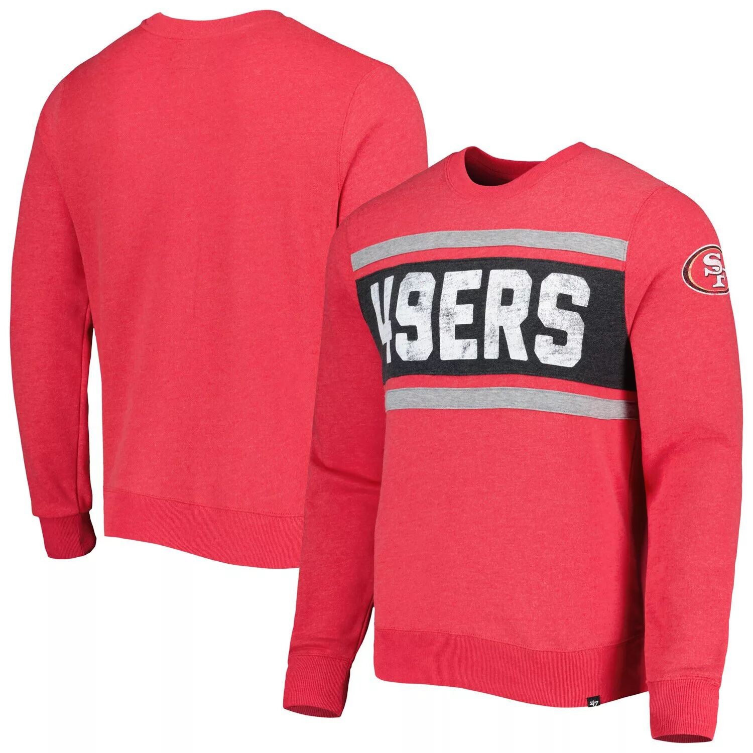 

Мужской пуловер '47 Heathered Scarlet San Francisco 49ers Bypass Tribeca