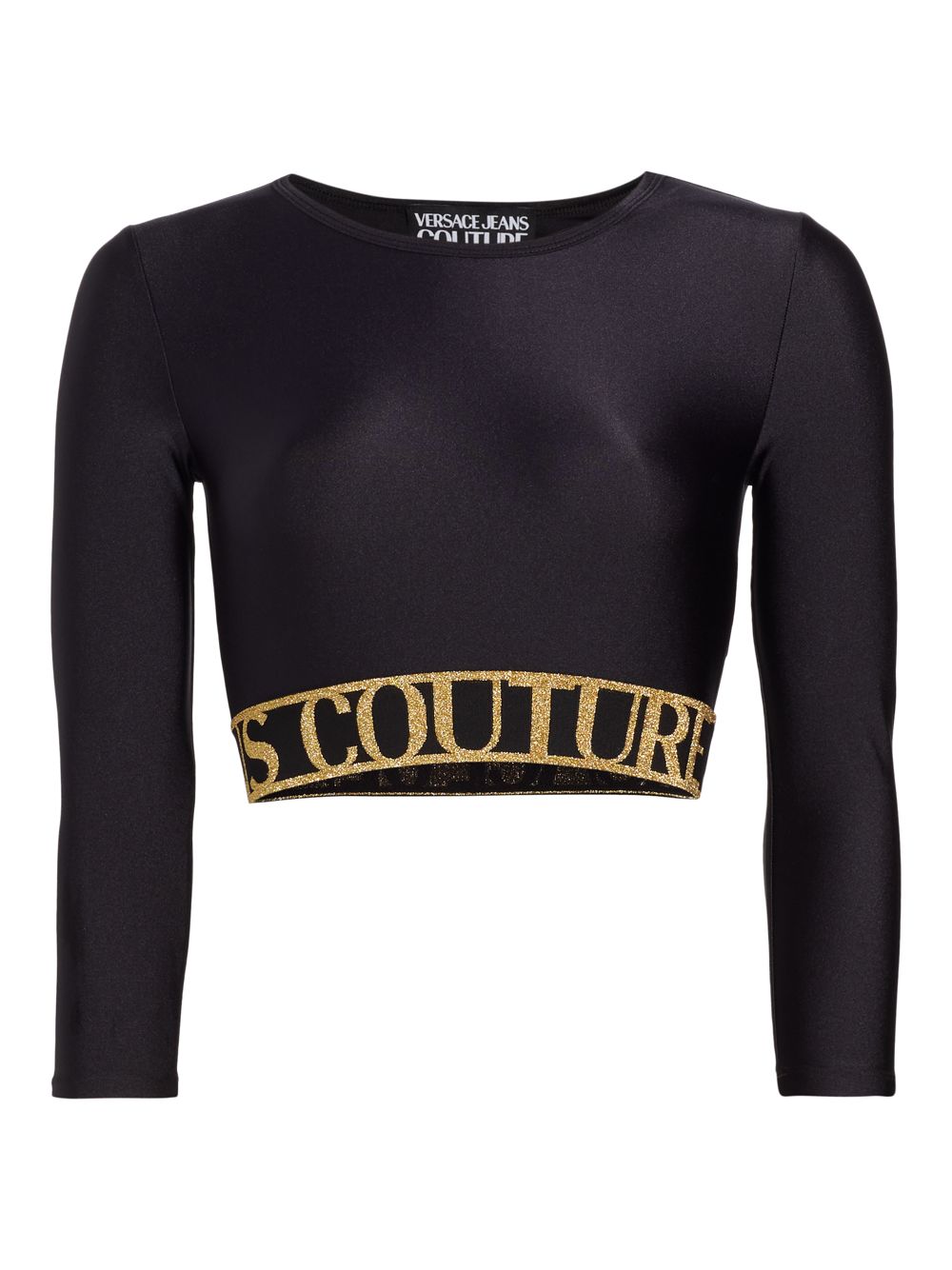 Укороченный топ с логотипом Versace Jeans Couture, черный