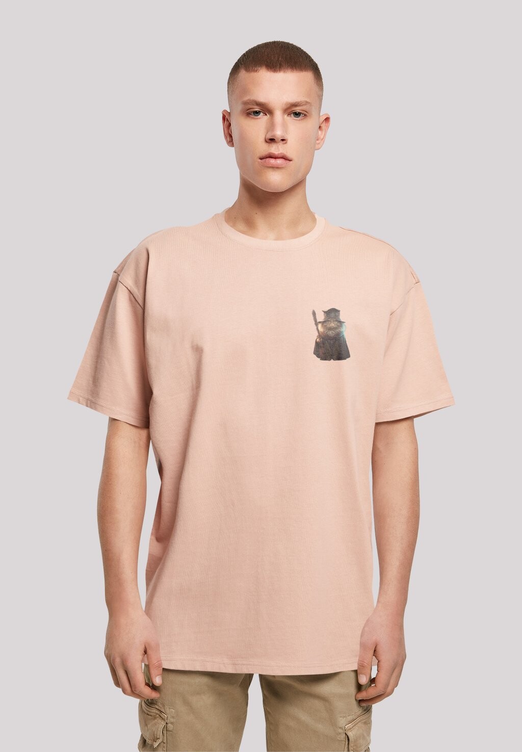

Футболка с принтом WIZARD CAT LOOSE F4NT4STIC, цвет amber
