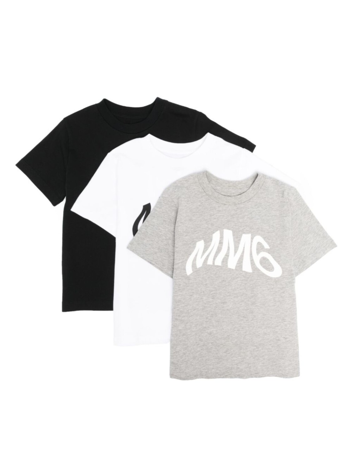 

MM6 Maison Margiela Kids комплект из трех футболок с логотипом, белый