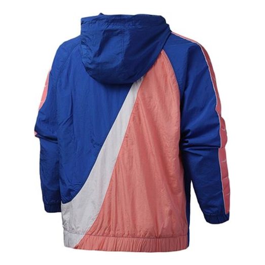 цена Куртка Nike Sportswear NSW Big Swoosh Back Large Half Zipper Sports hooded Jacket Blue Pink Bluepink, розовый