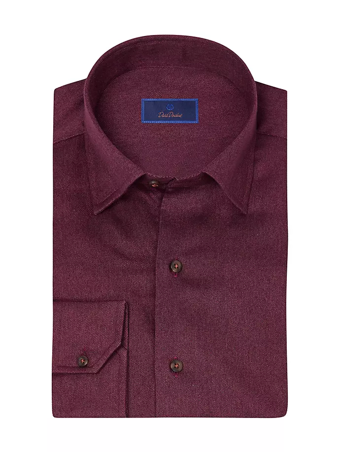 

Однотонная повседневная рубашка на пуговицах David Donahue, цвет merlot