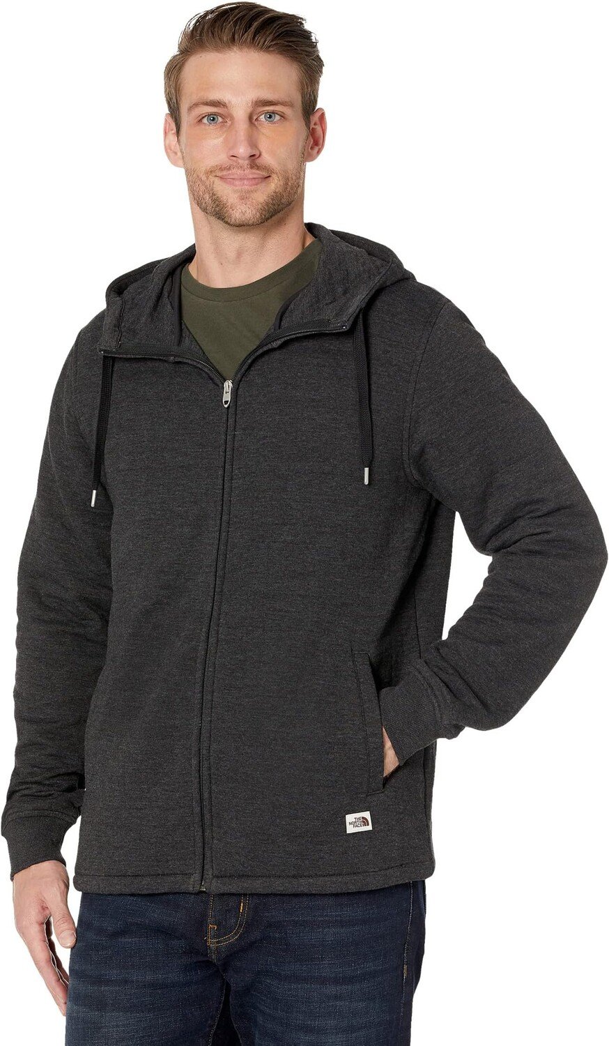 

Толстовка Longs Peak Quilted Full Zip Hoodie The North Face, цвет TNF Black Heather