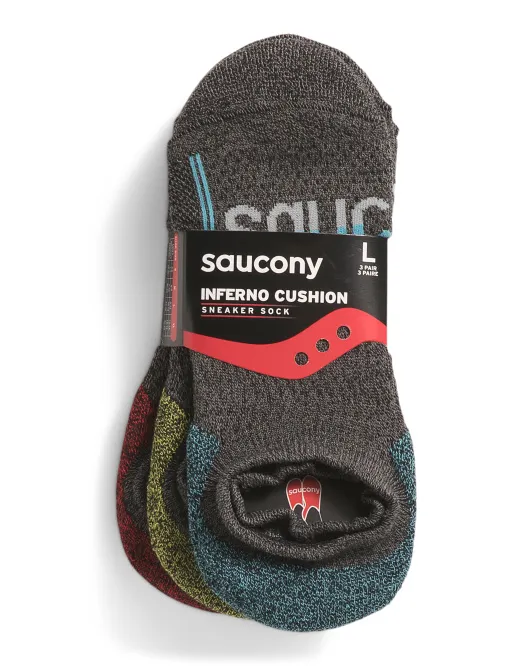 

3 пары носков-кроссовок Inferno Cushion Saucony, цвет Charcoal