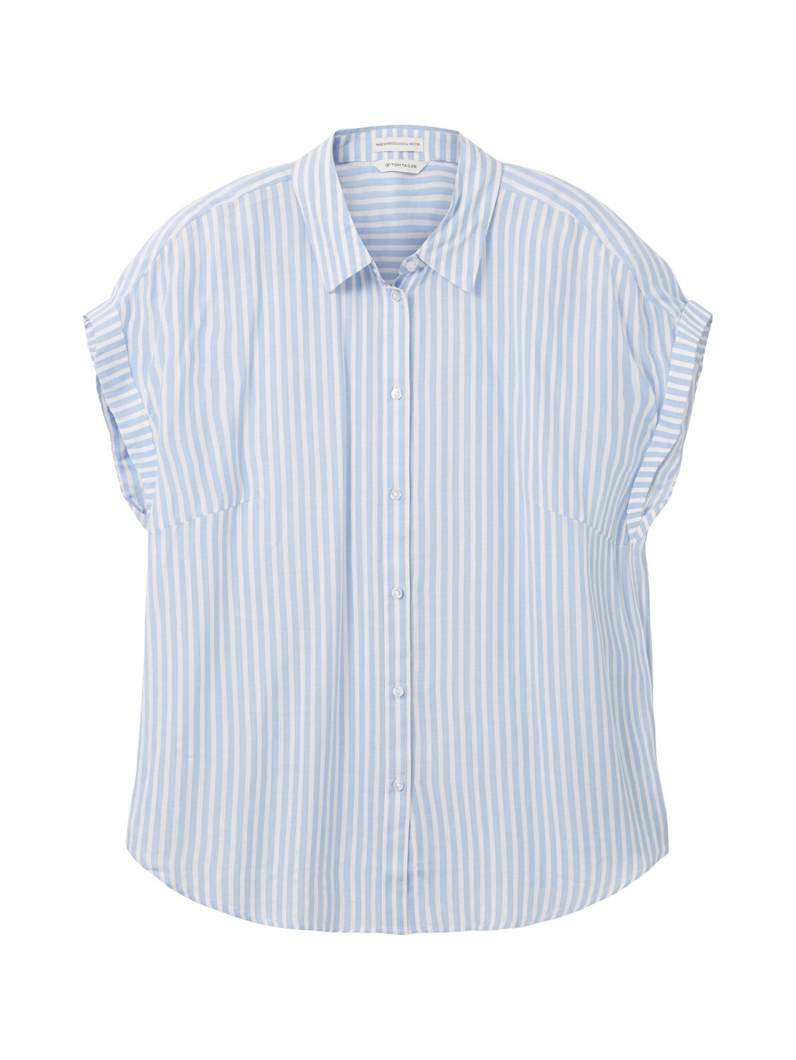 

Блуза Tom Tailor Gestreifte Kurzarm Übergröße Shirt, синий