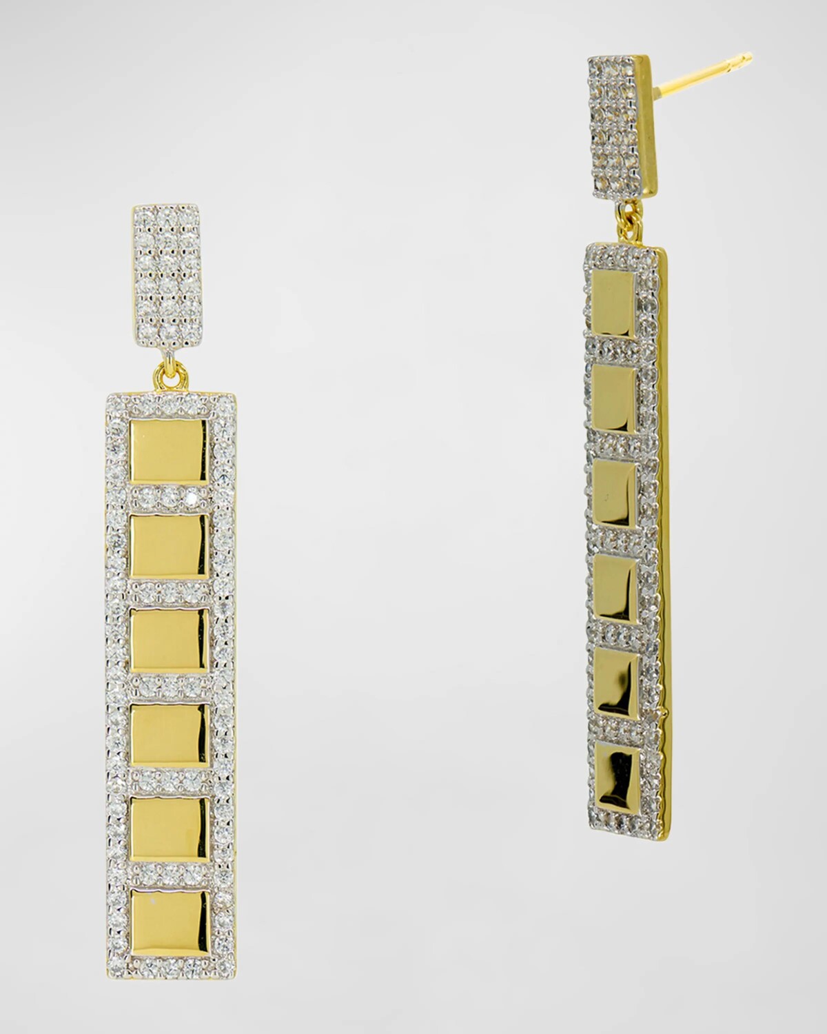 

Светящиеся прямоугольные серьги Freida Rothman, цвет Gold And Silver
