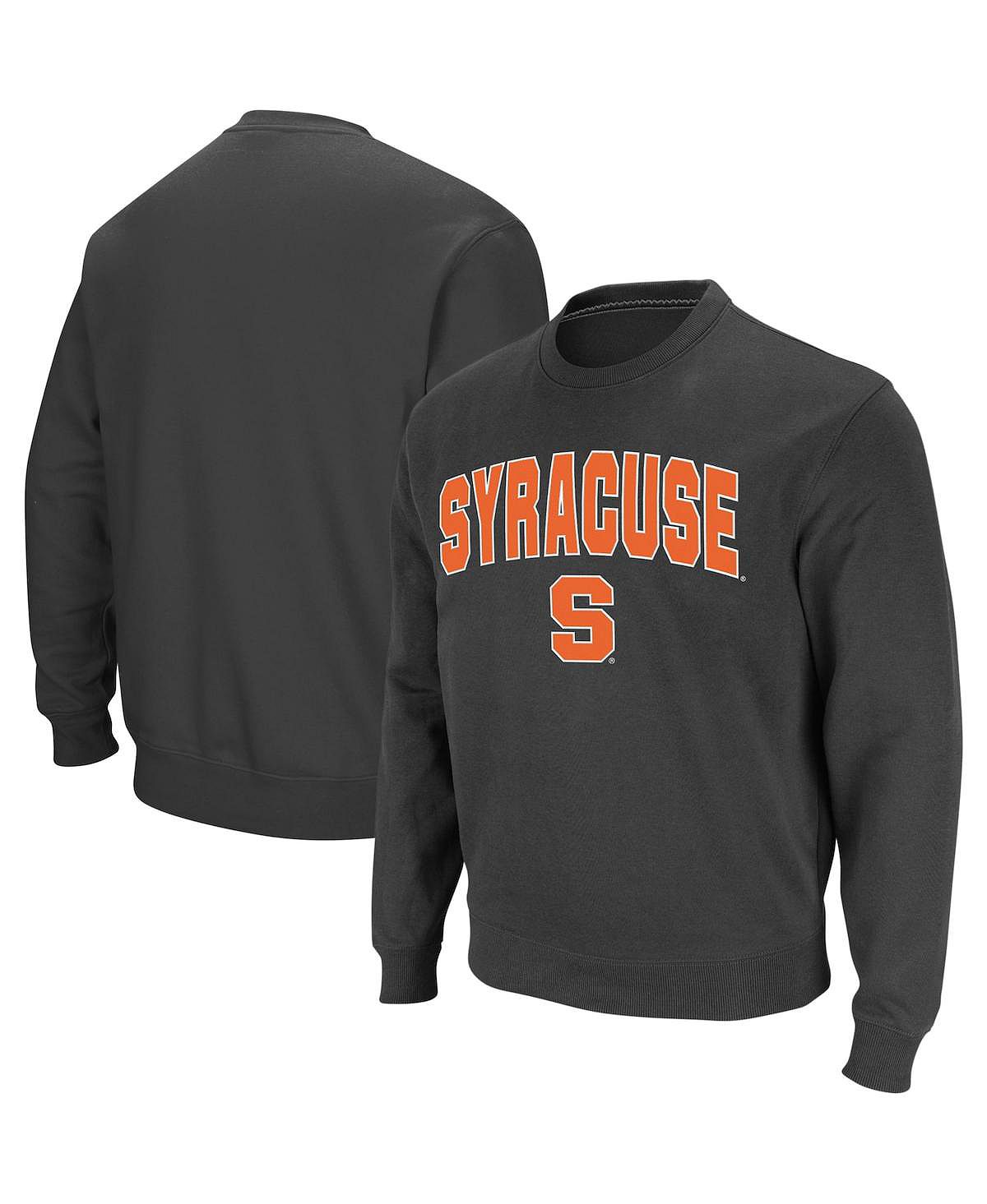 розовый свитшот syracuse sporty Мужской темно-серый свитшот с круглым вырезом Syracuse Orange Arch & Logo Colosseum
