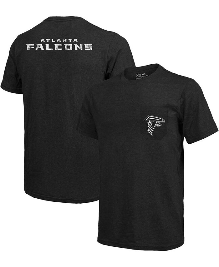 Черная футболка с принтом Tri-Blend Pocket Atlanta Falcons Majestic, черный футболка new england patriots threads с карманами tri blend темно синий с меланжевым отливом majestic