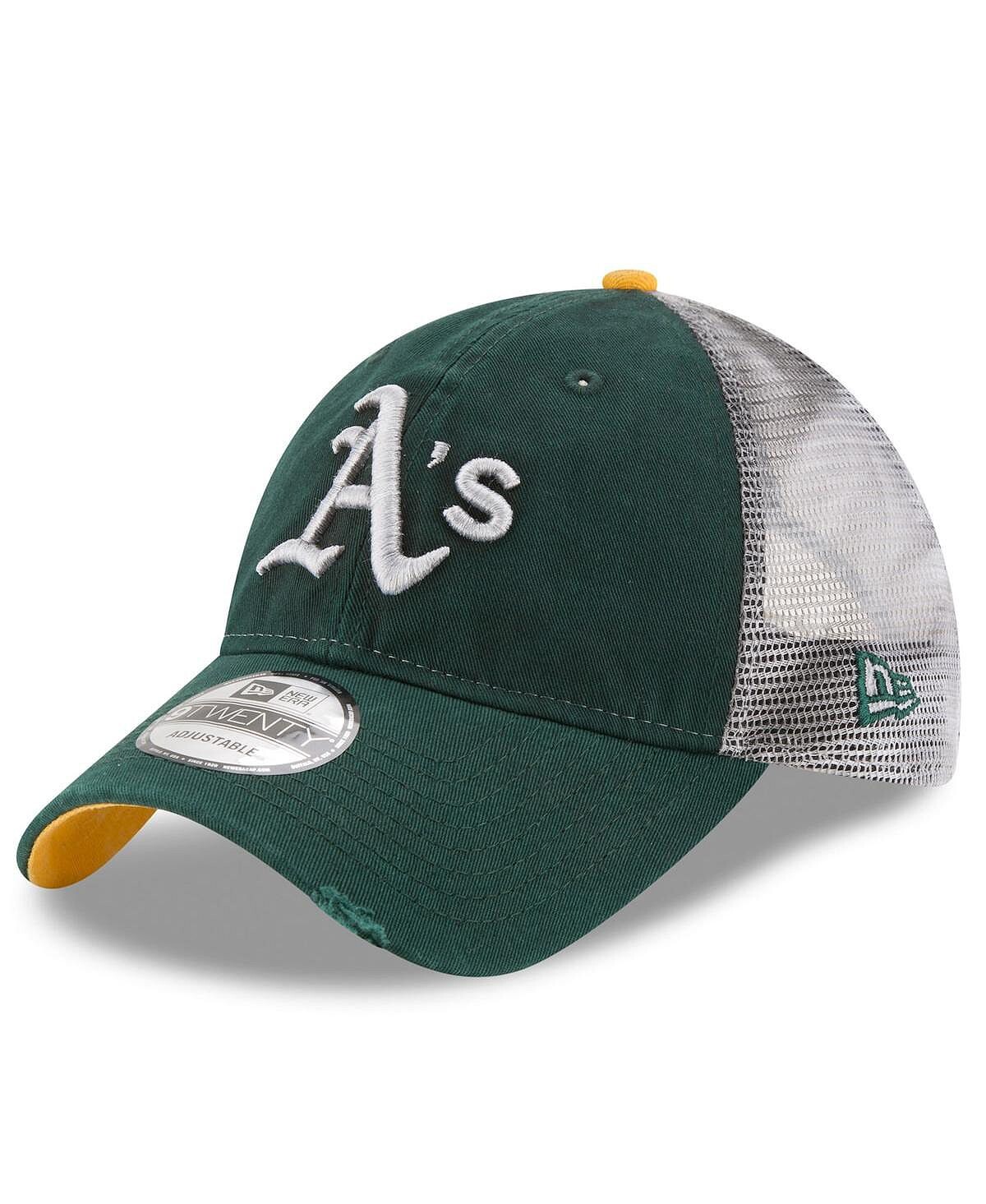 

Мужская зеленая регулируемая кепка Oakland Athletics Team Rustic 9Twenty New Era