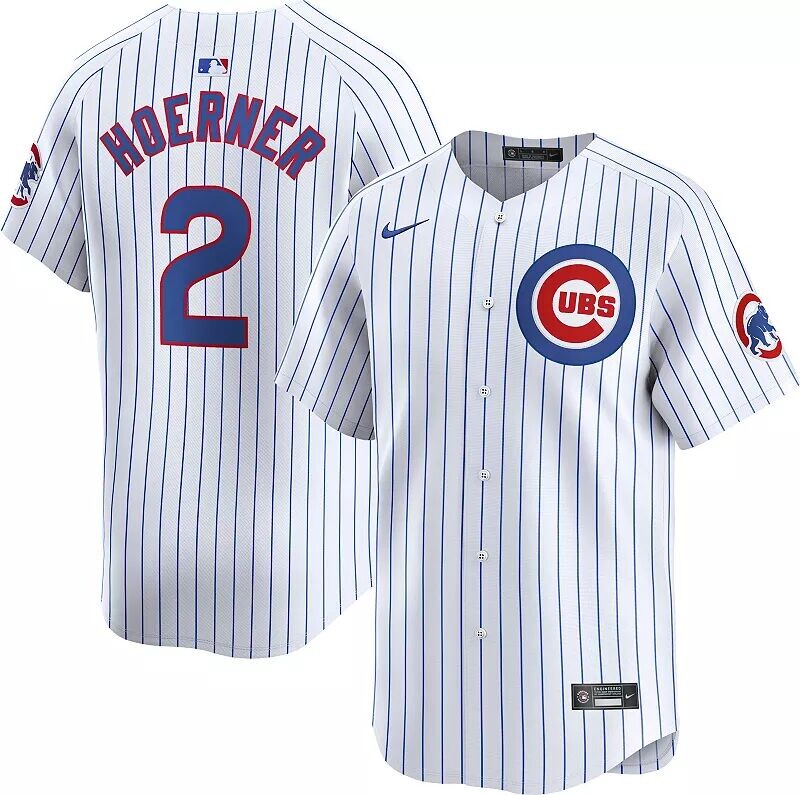 

Мужские джерси Nike Chicago Cubs Nico Hoerner #2 White Limited Vapor