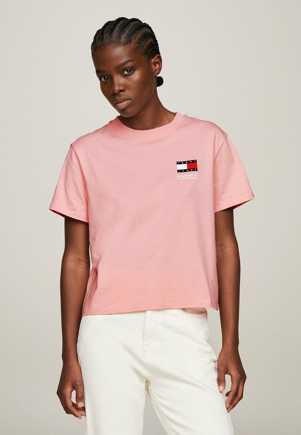 

Футболка с принтом BOXY FIT LOGO Tommy Jeans, балетно-розовый