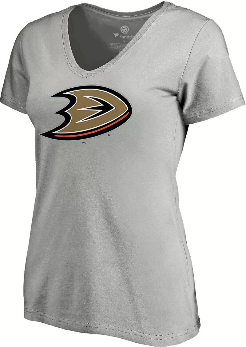 

Серая футболка из полиэстера с v-образным вырезом из женской команды НХЛ Anaheim Ducks Team