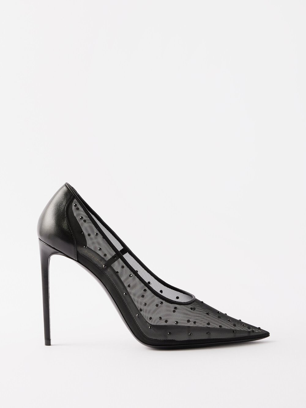

Туфли anja 105 из сетчатой ткани с бисером Saint Laurent, черный